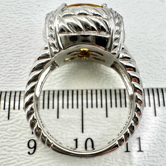 NEW Judith Ripka Diamonique Sterling Silver Ring Yellow Diamond Sapphire Look - Picture 14 of 15